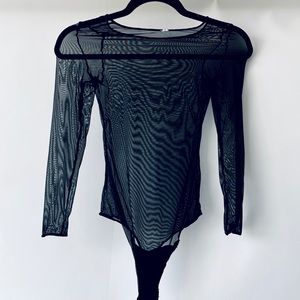 Spanx sheer black bodysuit